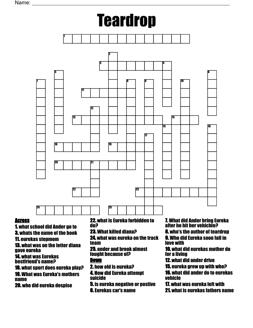 Teardrop Crossword