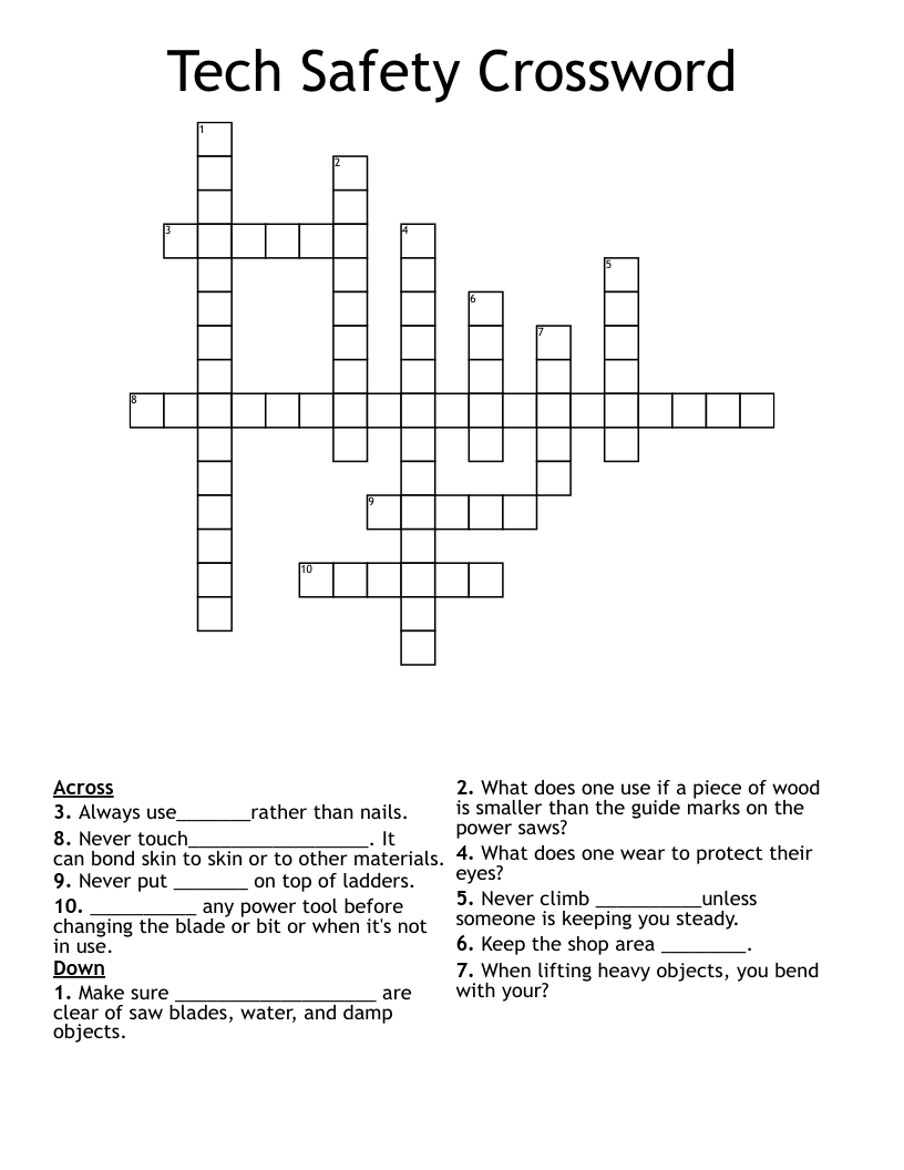 Tech Safety Crossword