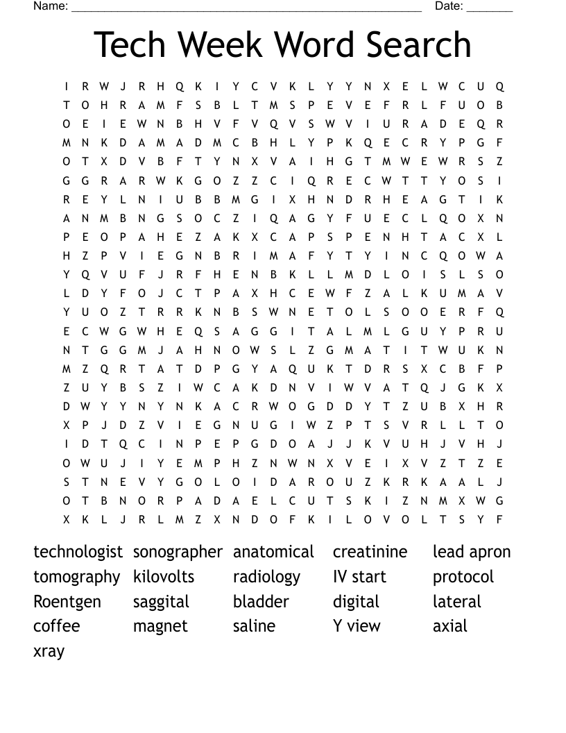 Tech Week Word Search