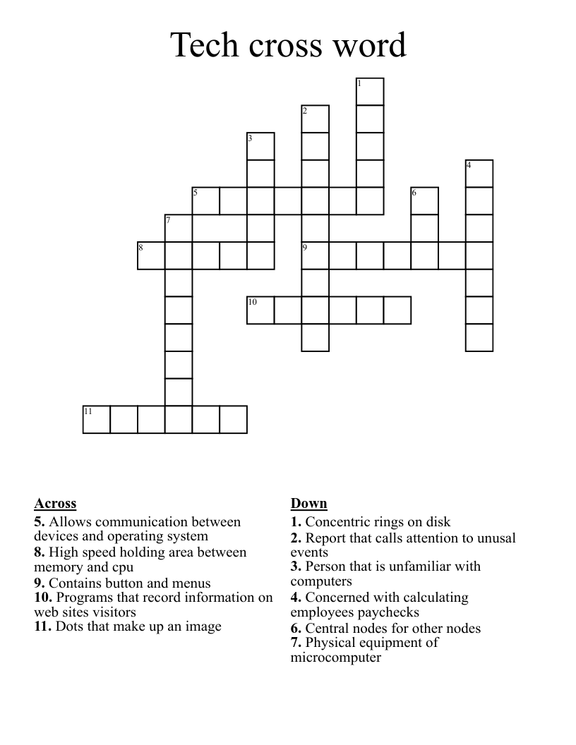 Tech cross word