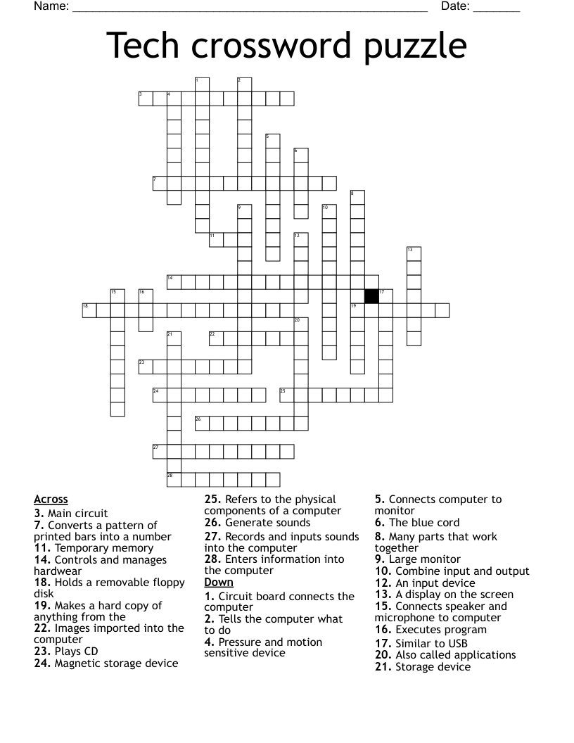 Tech crossword puzzle 