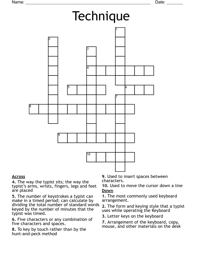Technique Crossword