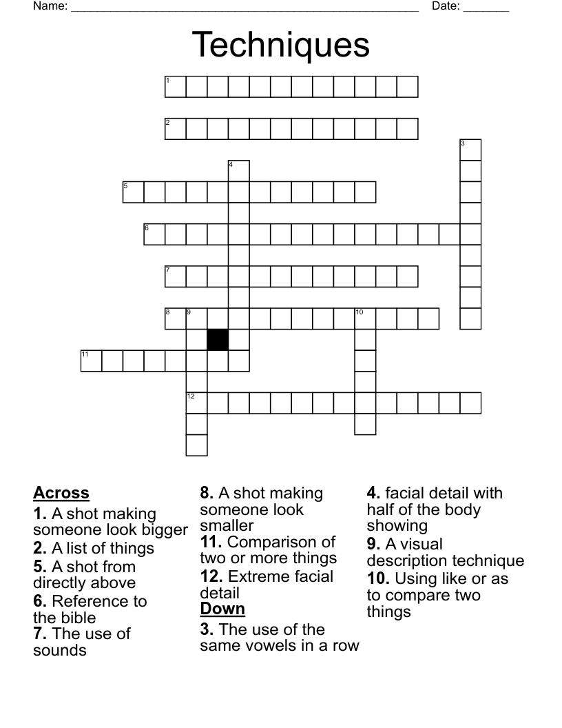 Techniques Crossword
