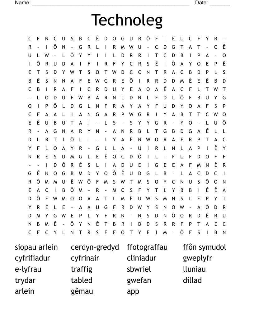 Technoleg Word Search