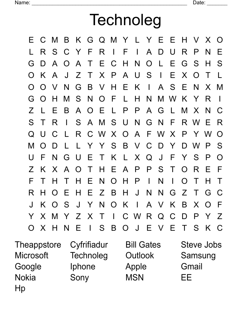 Technoleg Word Search