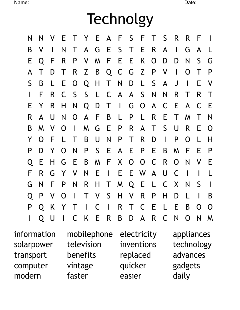 Technolgy Word Search