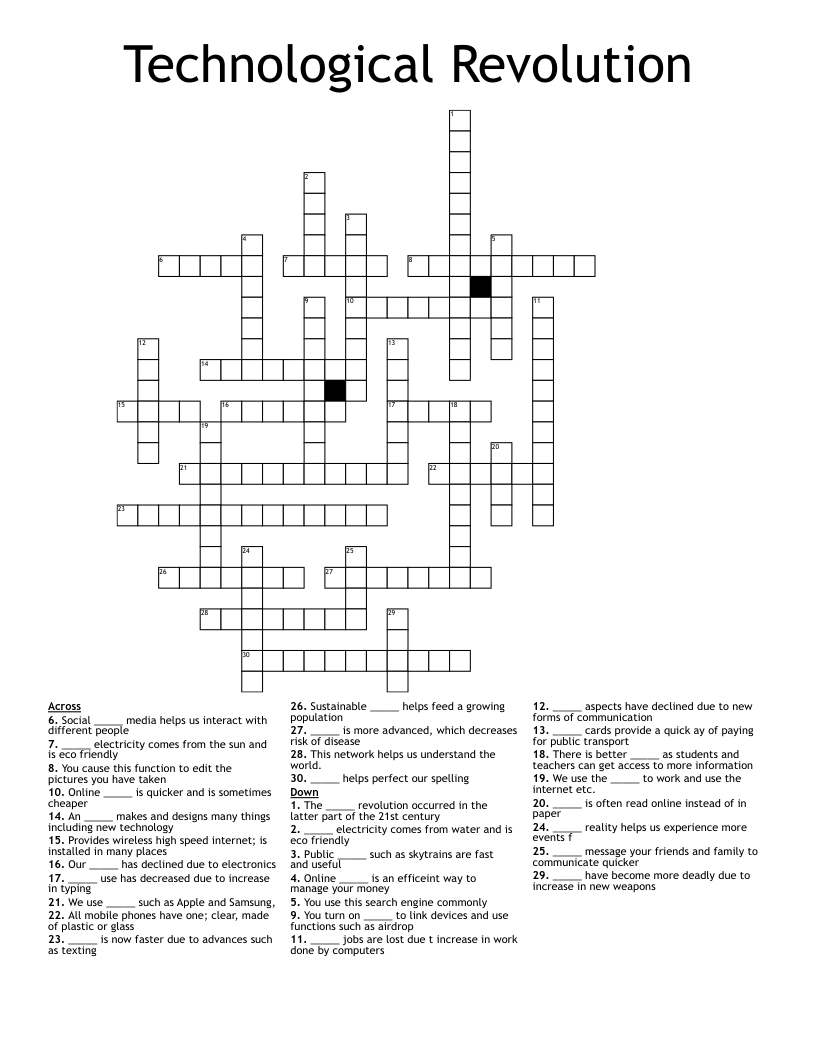 Technological Revolution Crossword