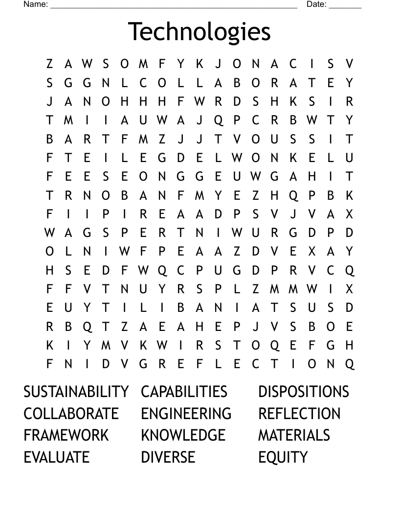 Technologies Word Search