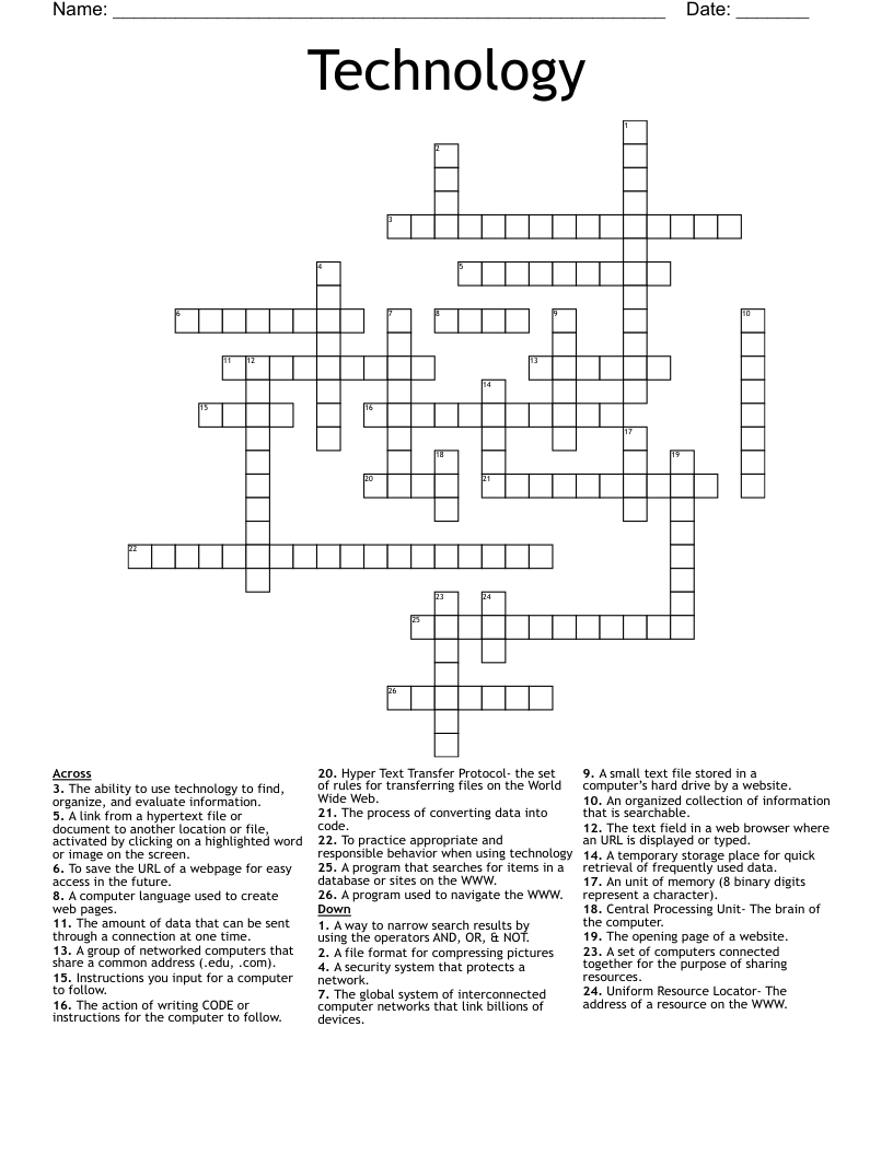 Technology Crossword