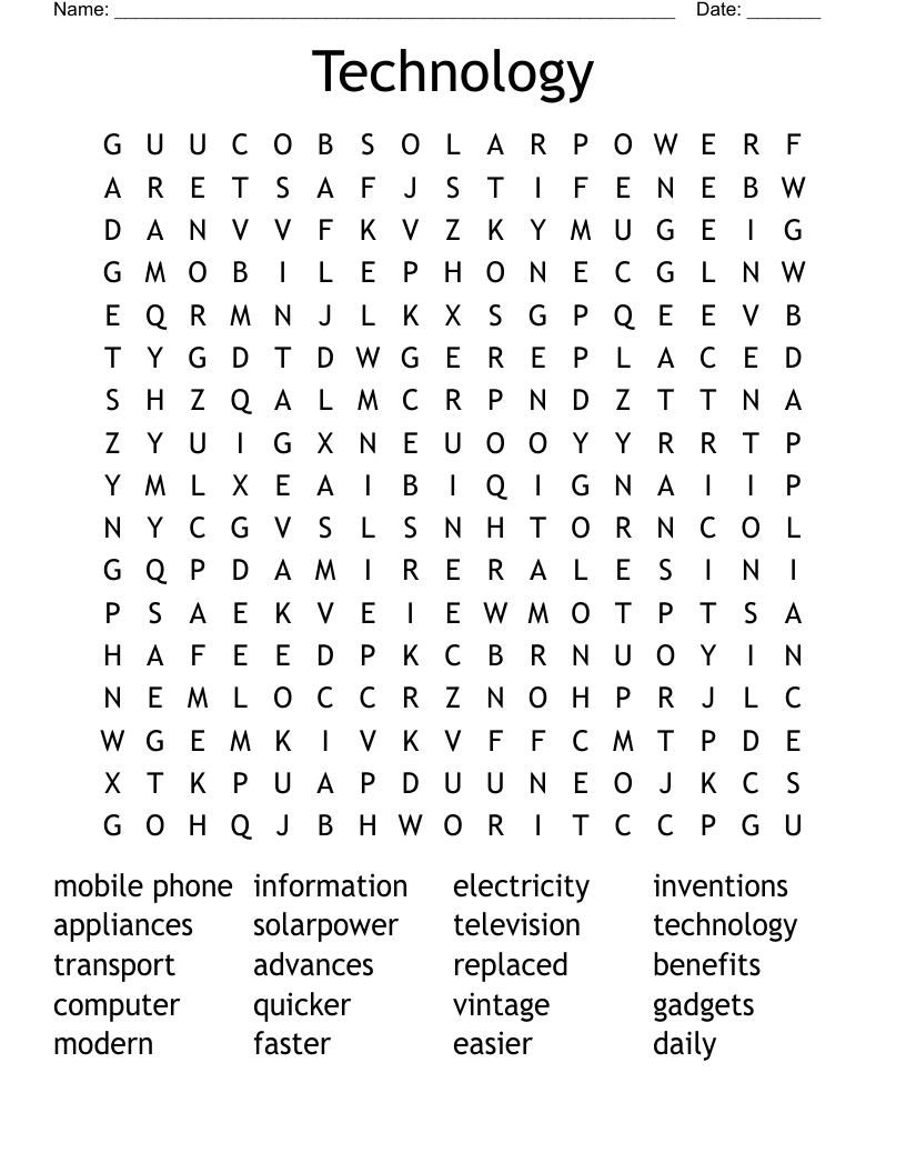 Technology Word Search