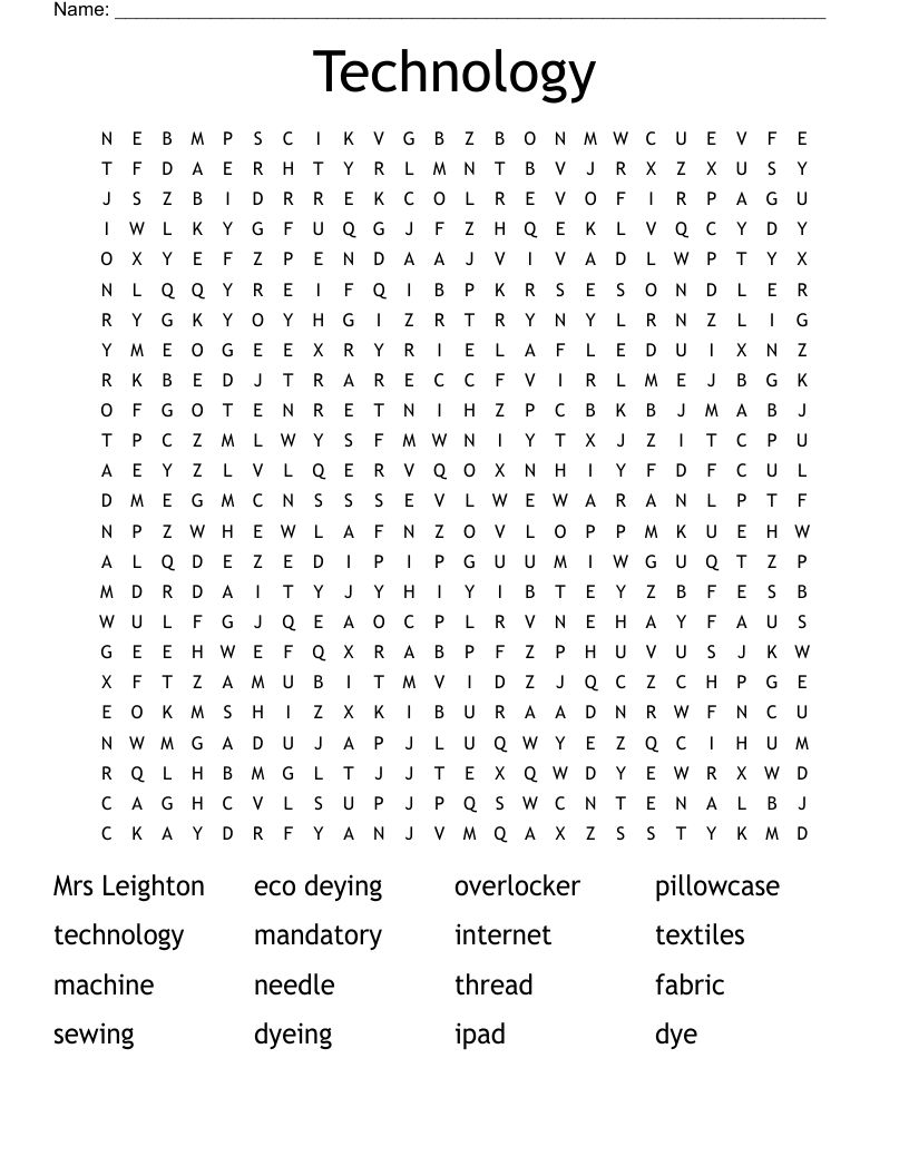 Technology Word Search