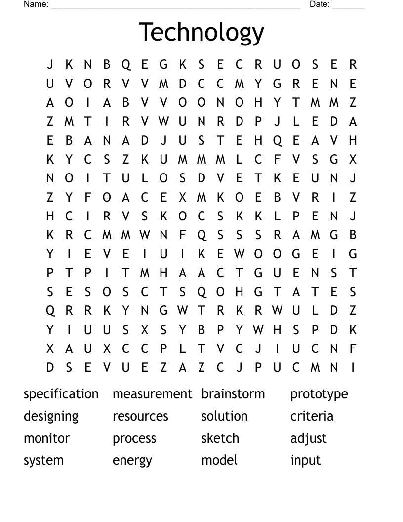 Technology Word Search