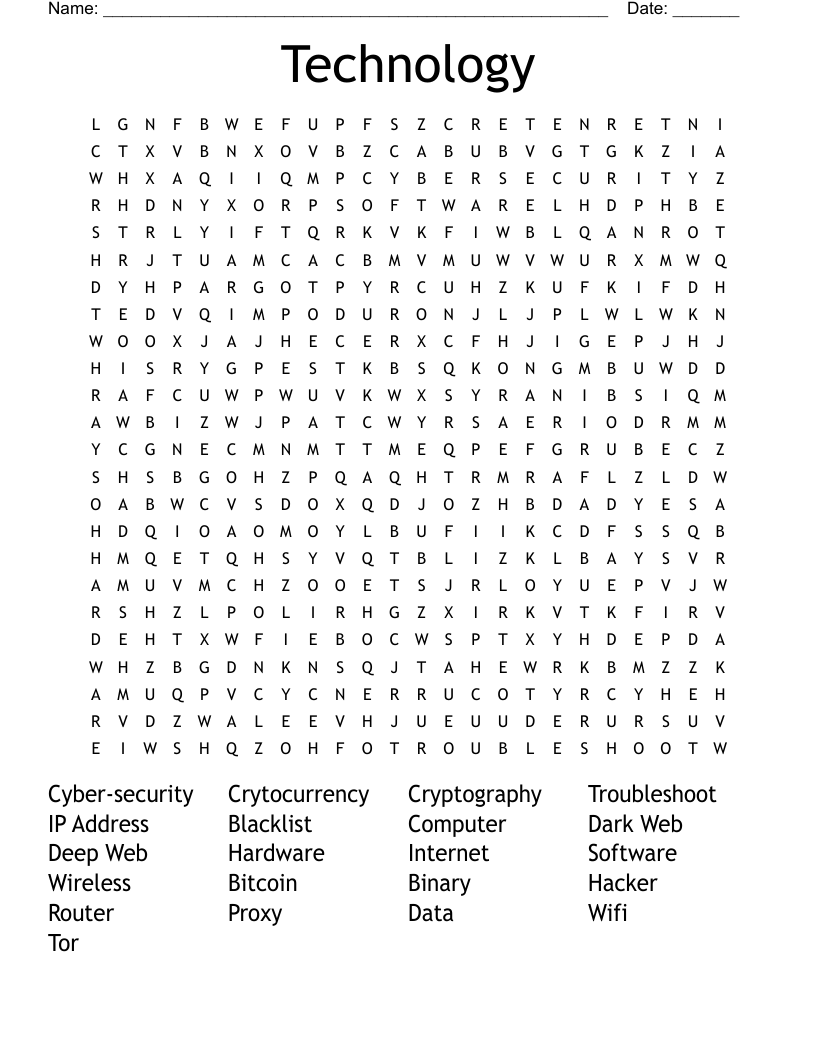 Technology Word Search