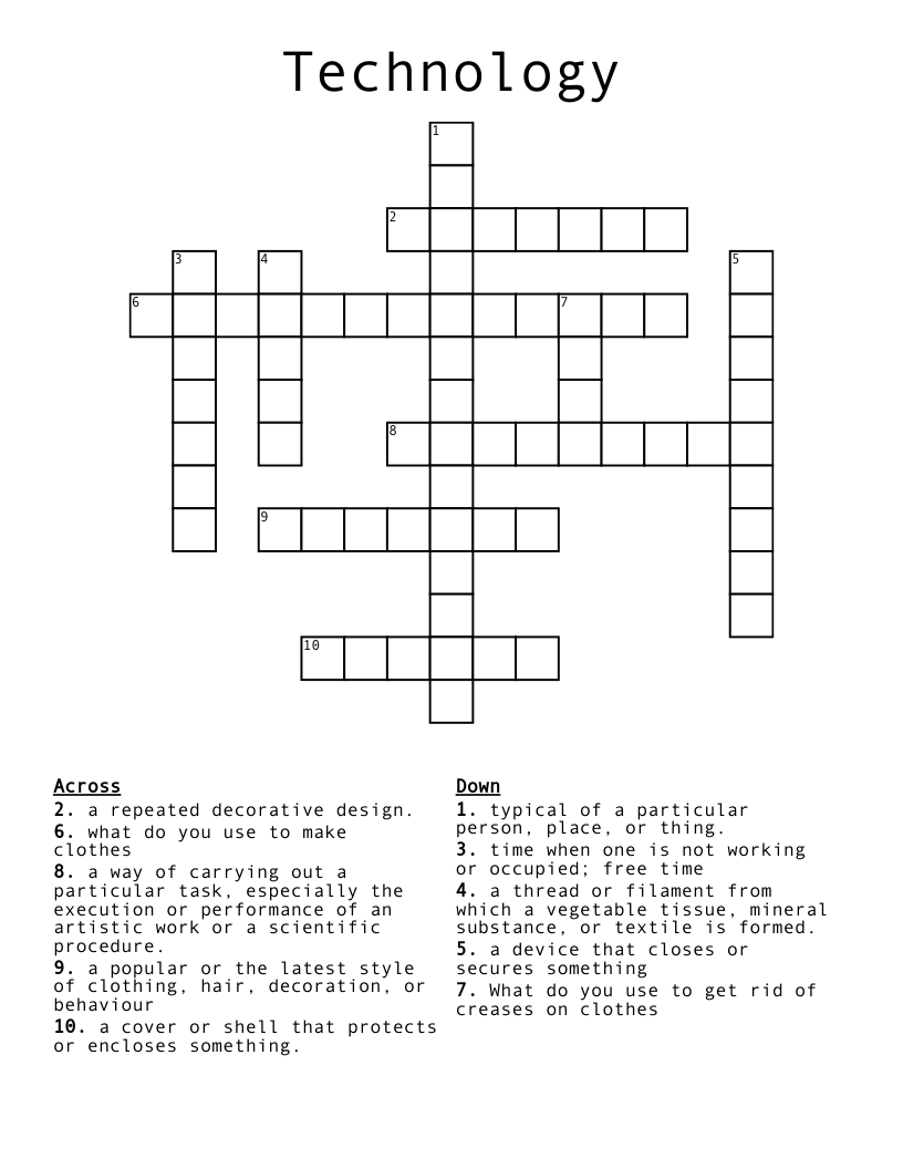Technology Crossword