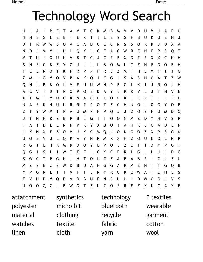Technology Word Search