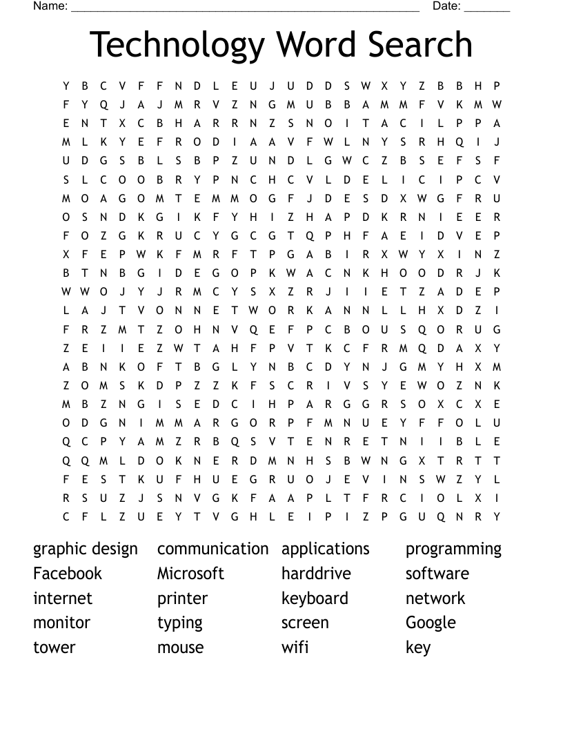 Technology Word Search