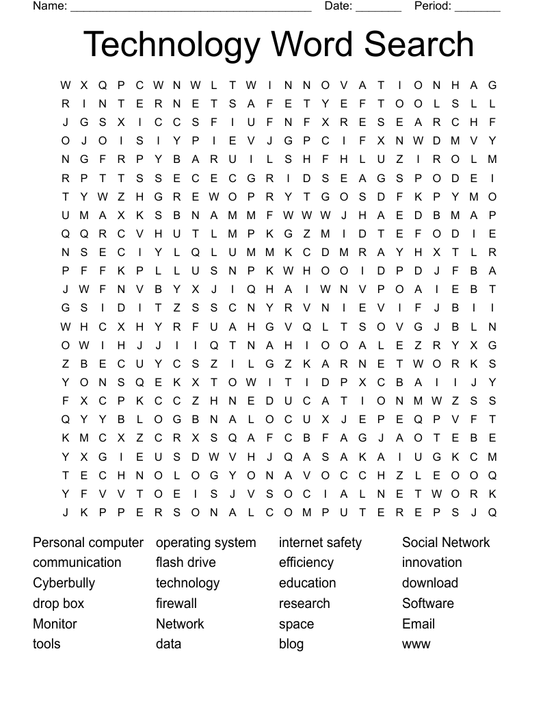 Technology Word Search 