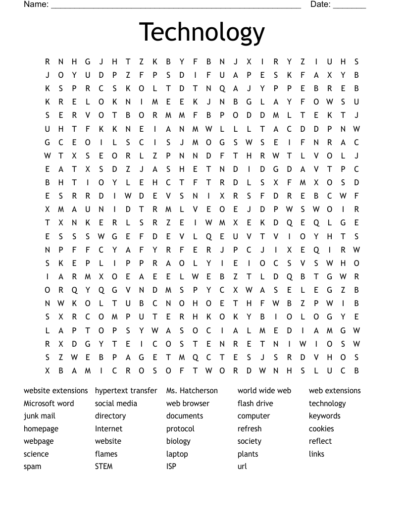 Technology  Word Search