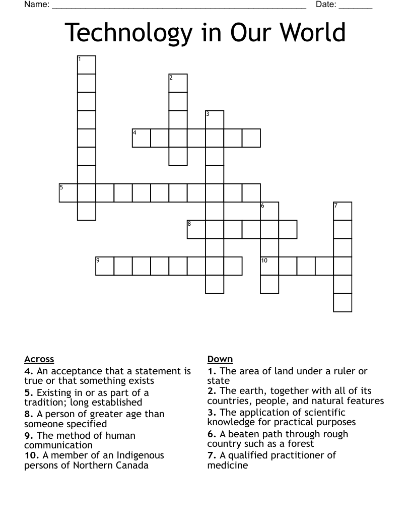 Technology in Our World Crossword