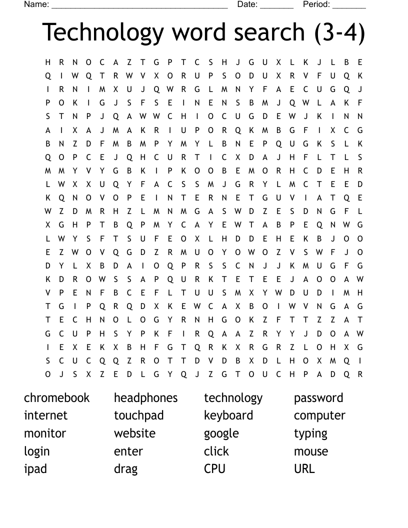 Technology word search (3-4)