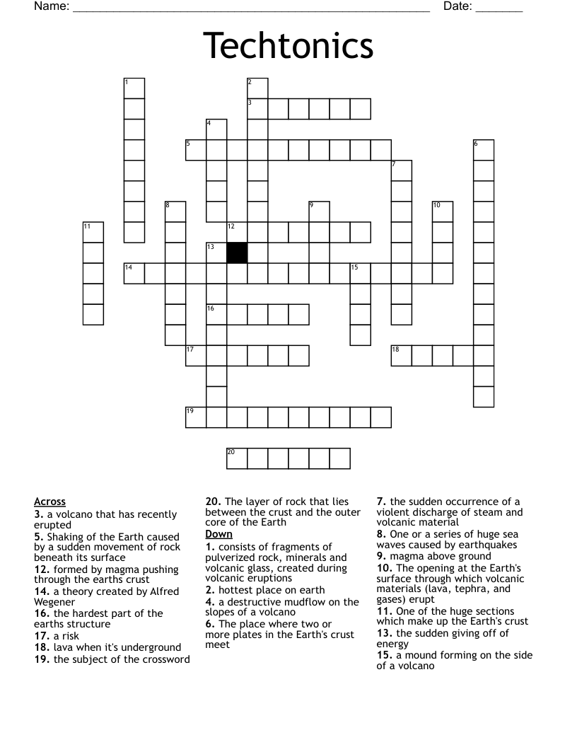 Techtonics Crossword