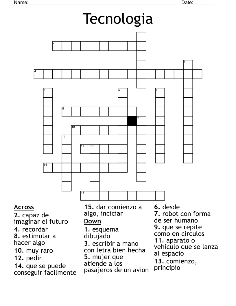 Tecnologia Crossword