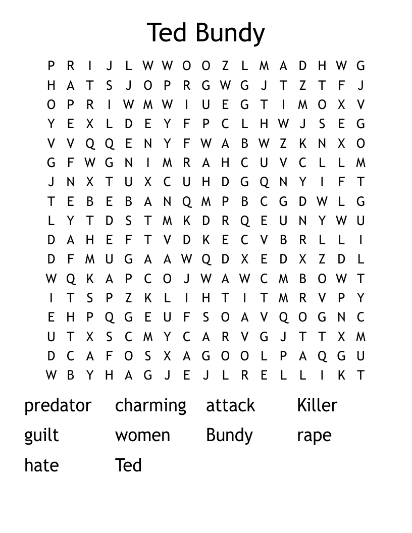Ted Bundy Word Search