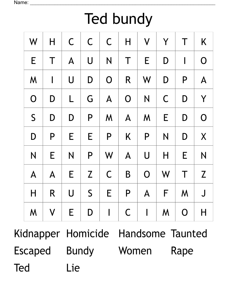 Ted bundy  Word Search
