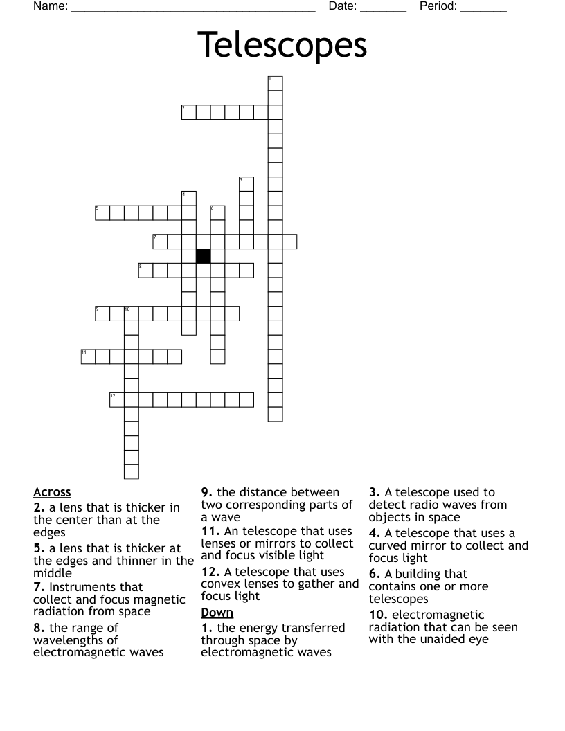 Telescopes Crossword