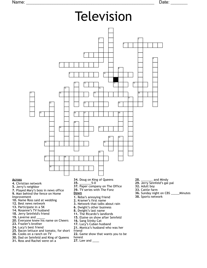 Television Crossword