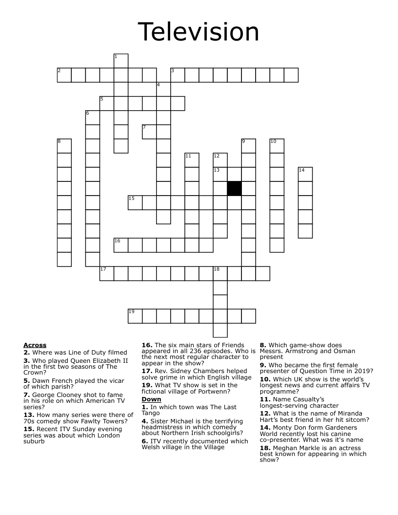 Television Crossword