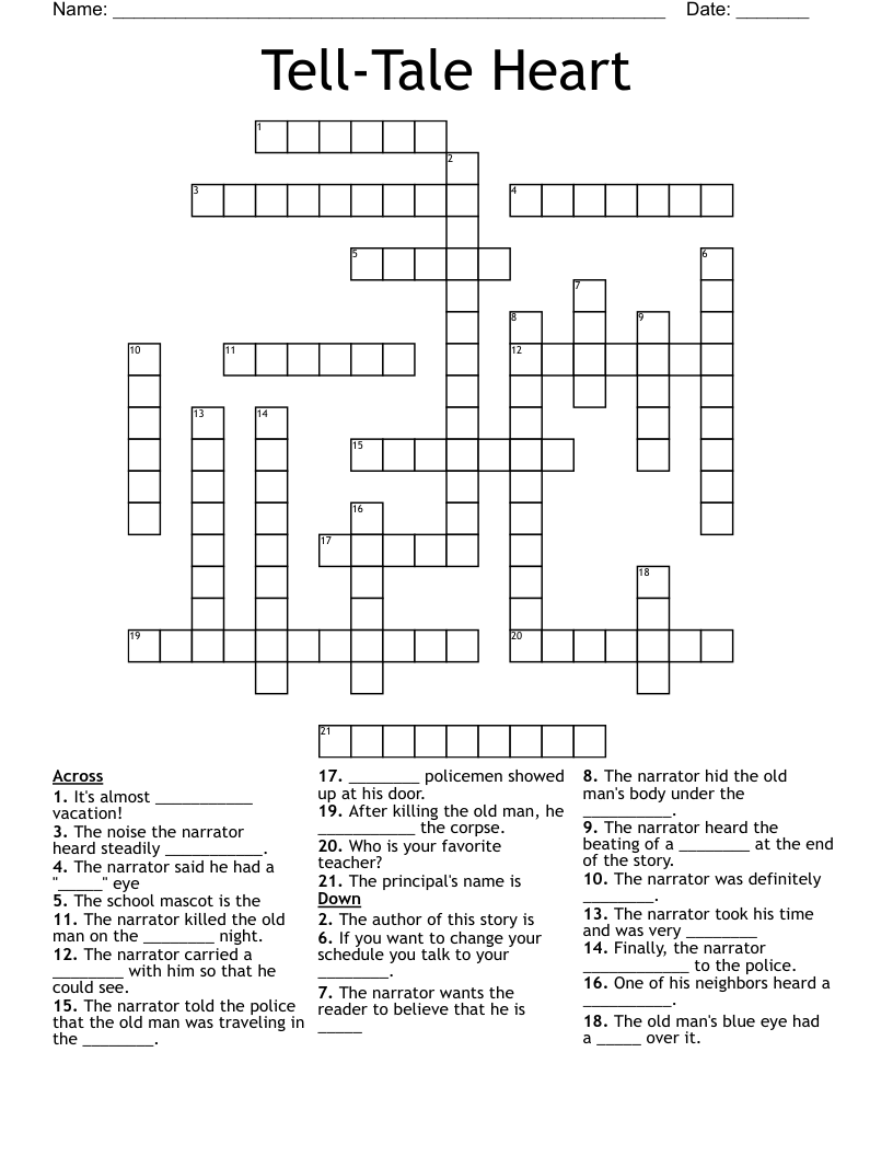 Tell-Tale Heart Crossword