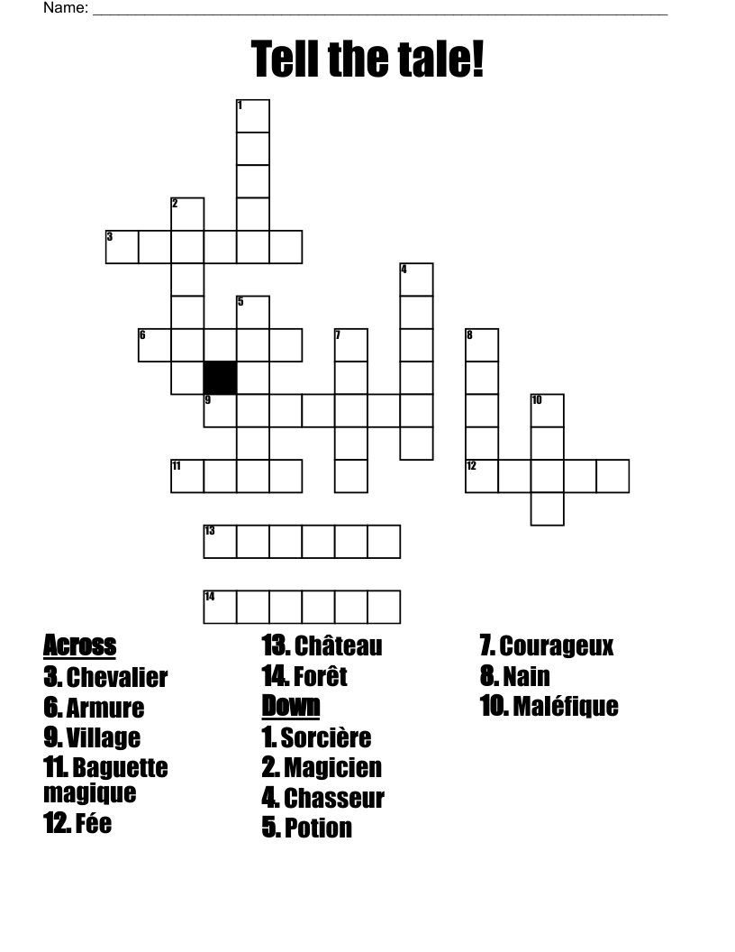 Tell the tale! Crossword