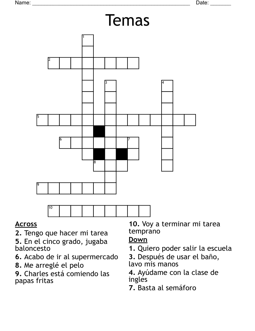 Temas Crossword