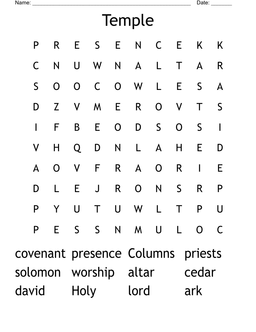 Temple Word Search