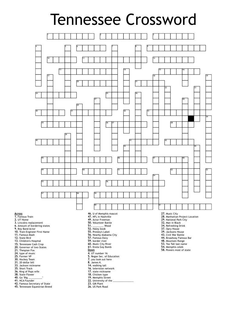 Tennessee Crossword