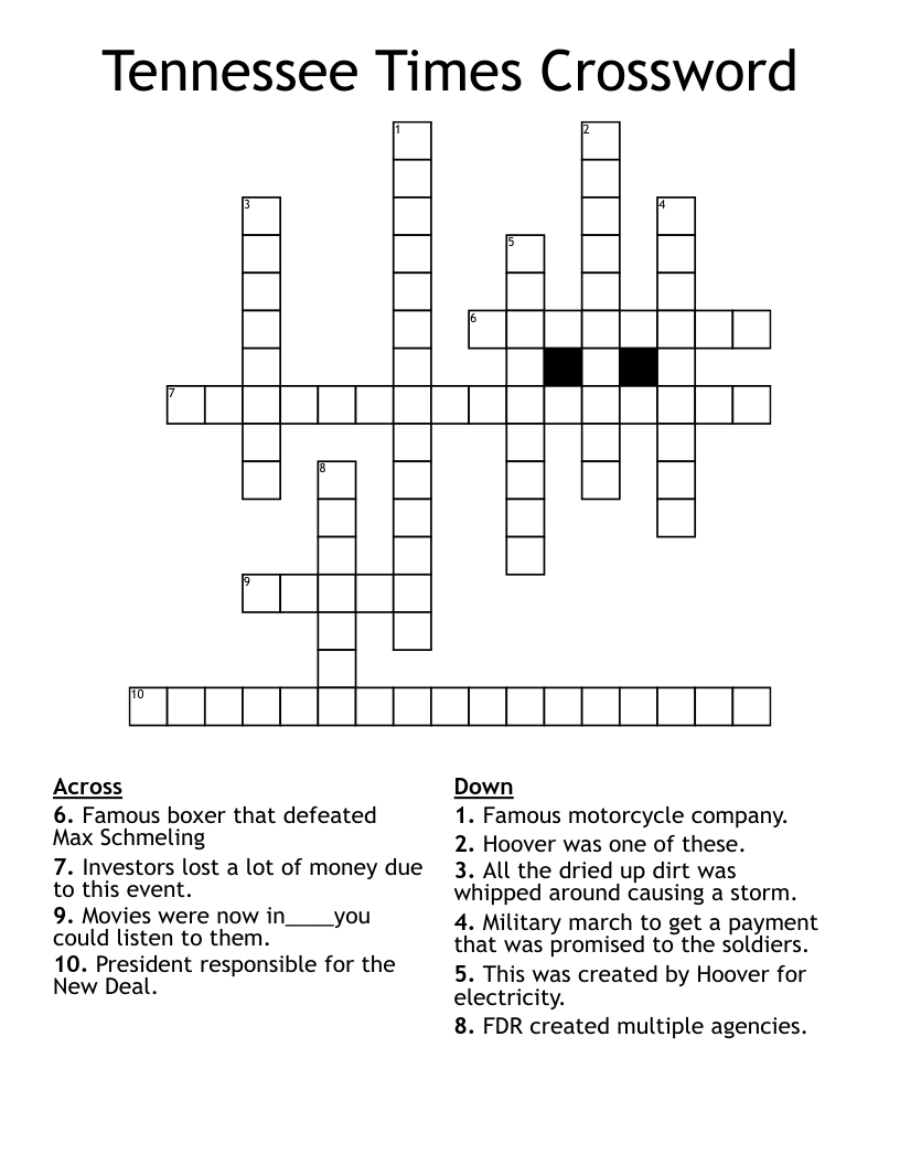 Tennessee Times Crossword