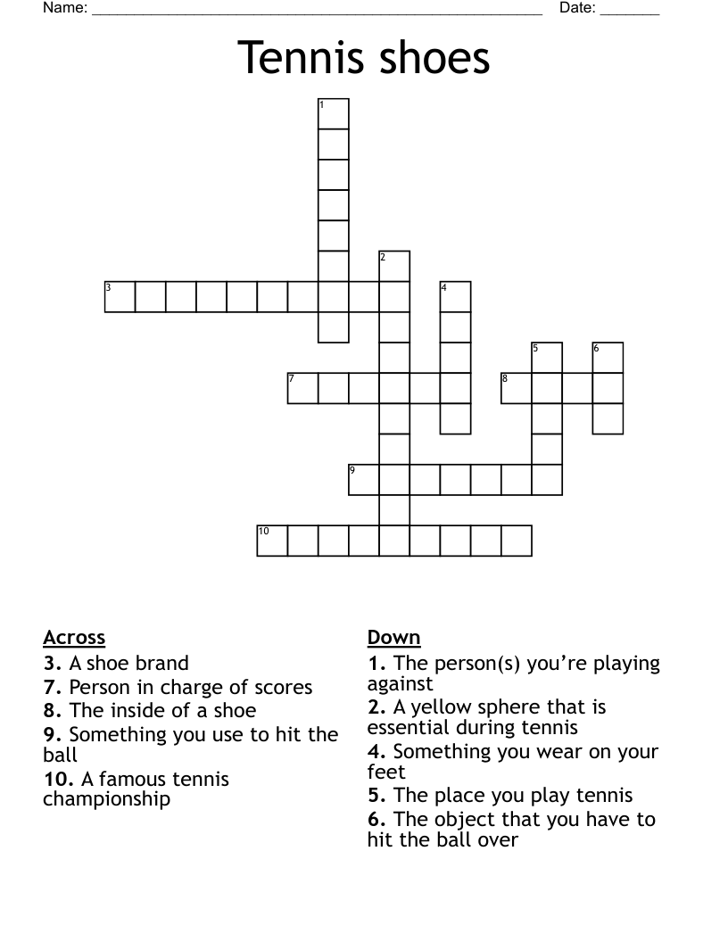 Tennis shoes Crossword