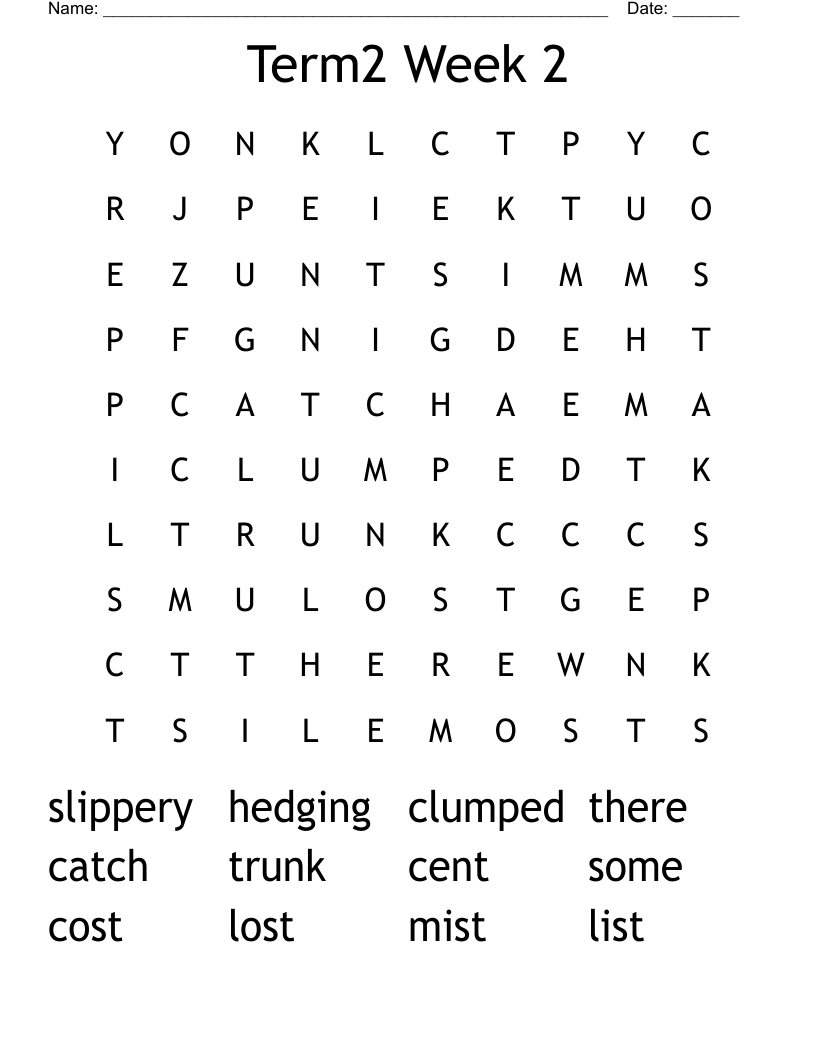 Term2 Week 2 Word Search