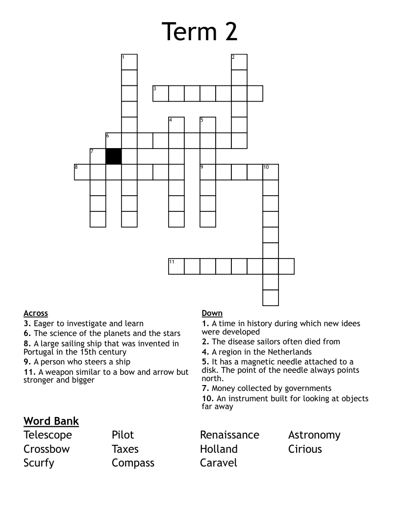 Term 2  Crossword