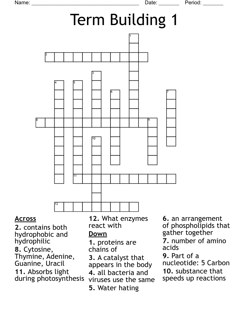 Term Building 1 Crossword