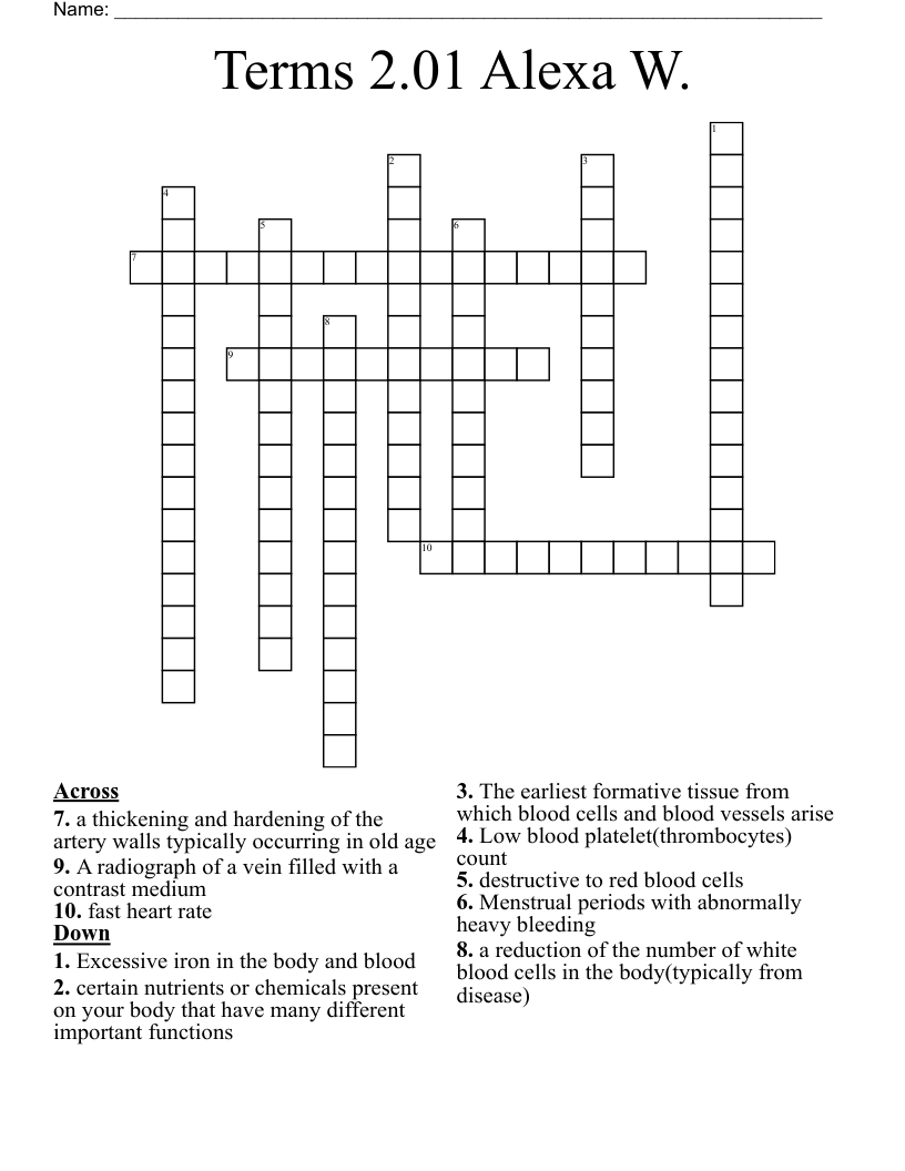 Terms 2.01 Alexa W. Crossword