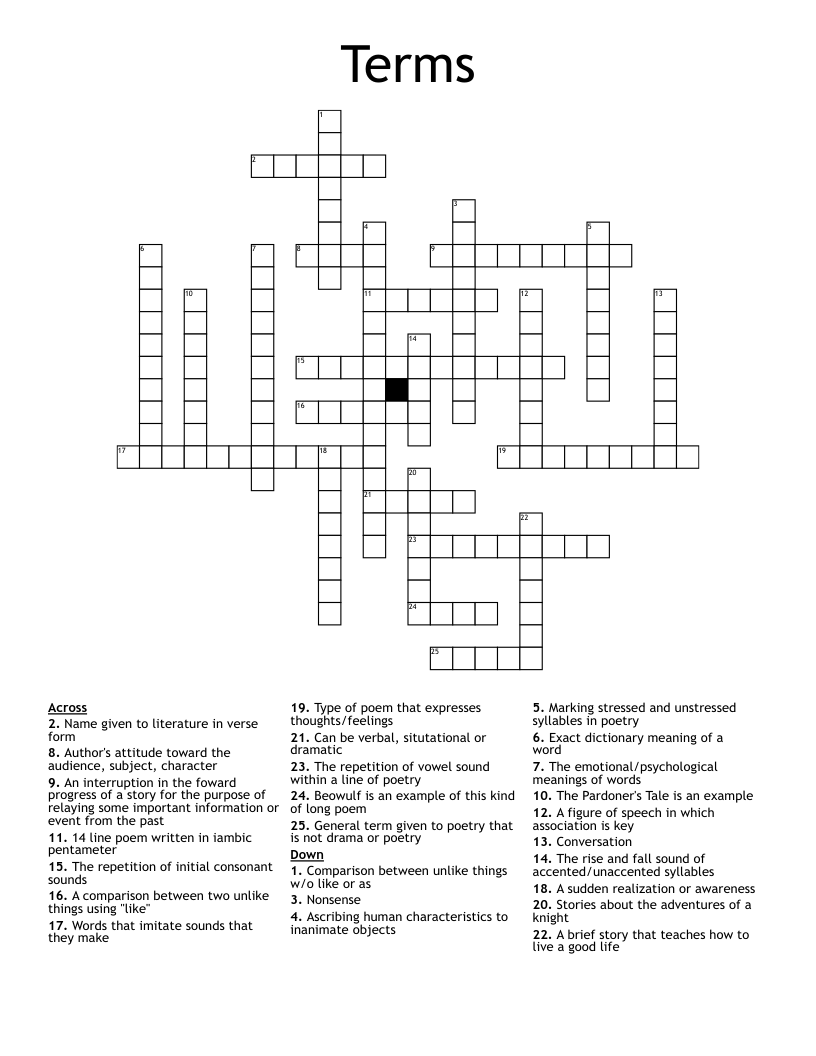 Terms Crossword