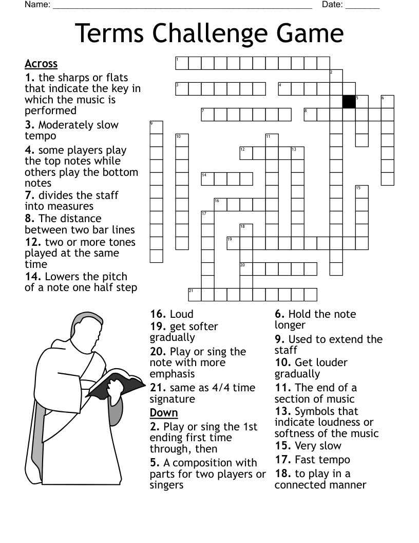 Terms Challenge Game Crossword