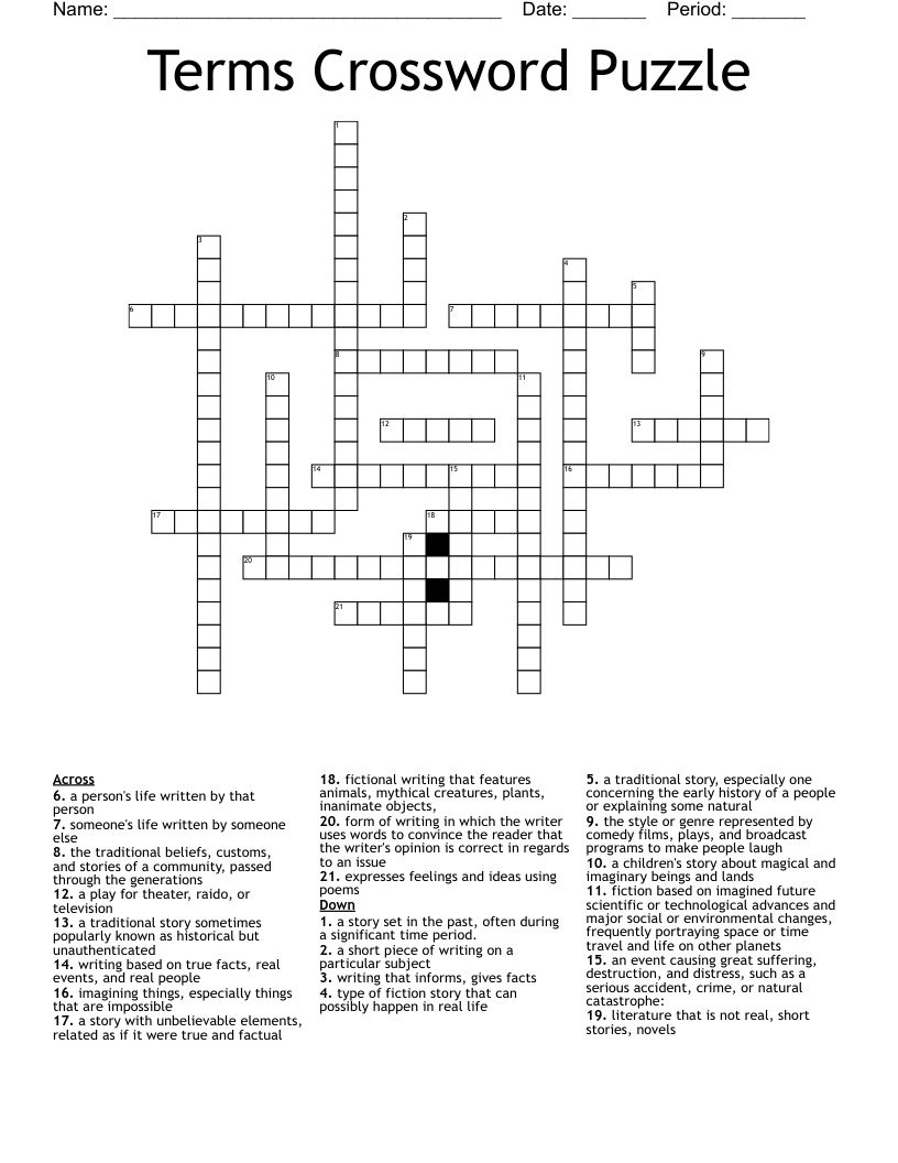 Terms Crossword Puzzle