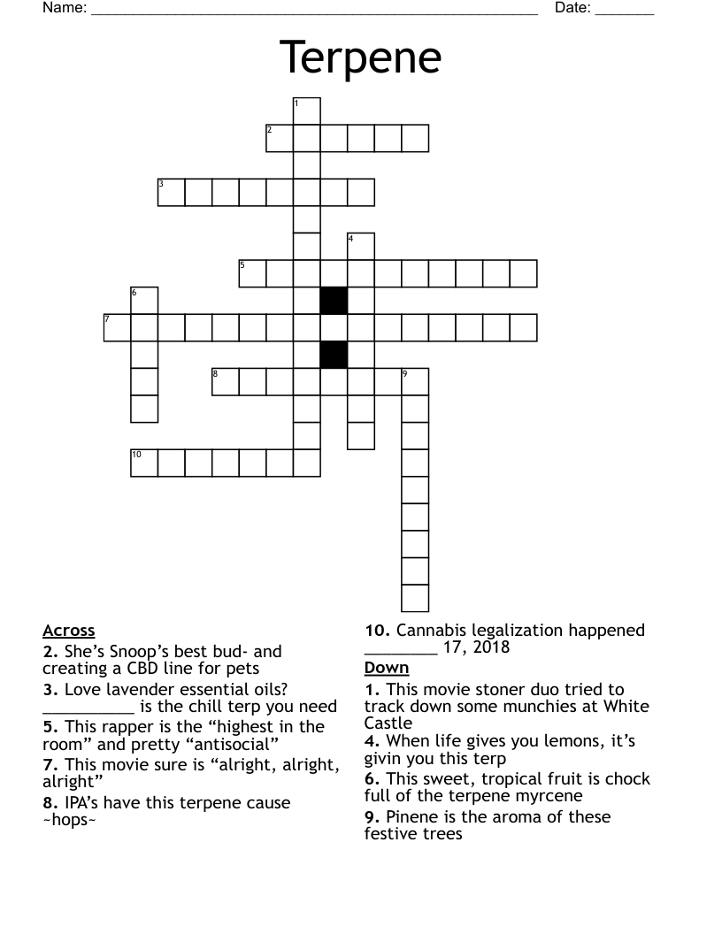 Terpene Crossword