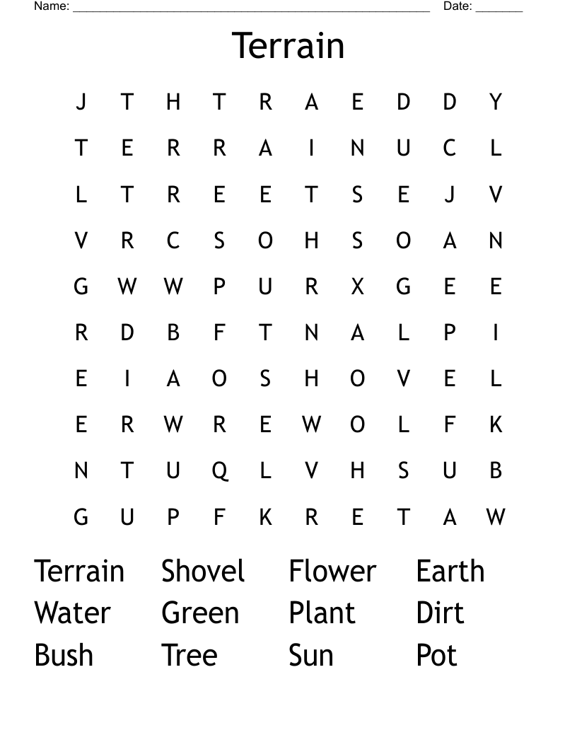 Terrain Word Search
