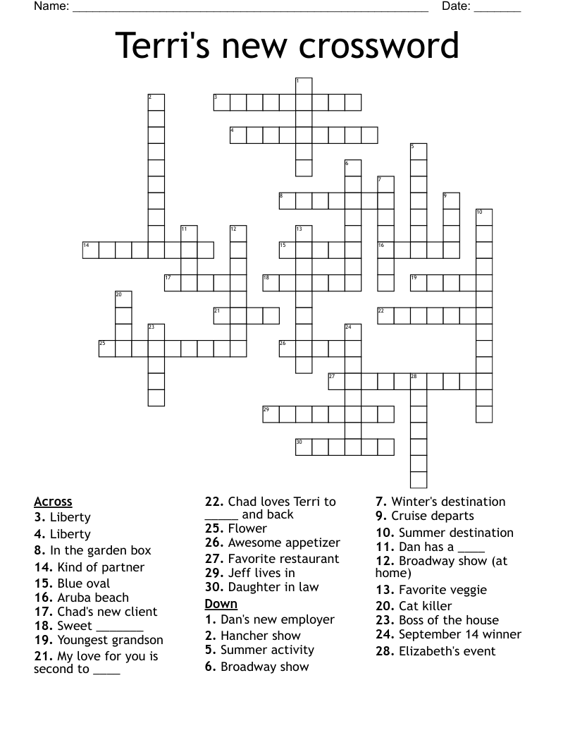 Terri's new crossword