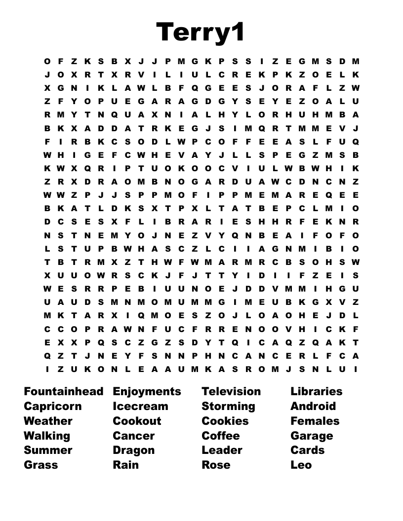 Terry1 Word Search
