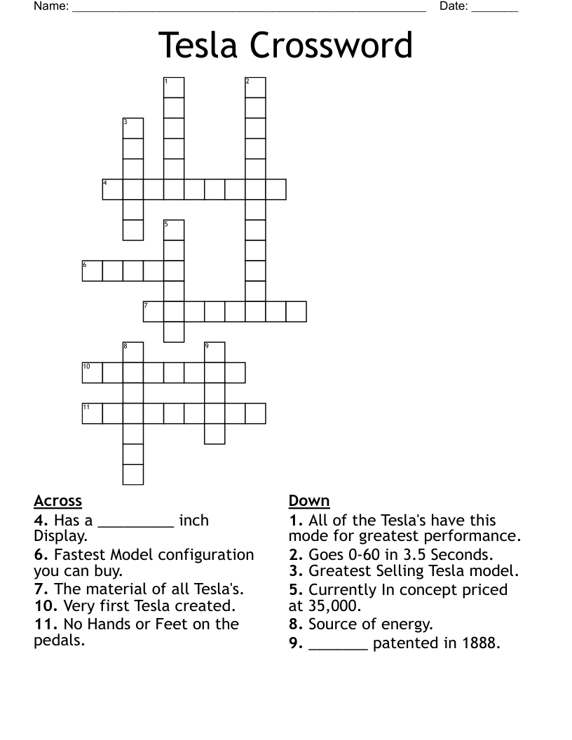Tesla Crossword